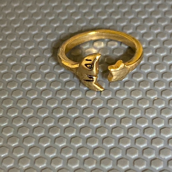 Moon and star gold plated ring - Picture 1 of 2